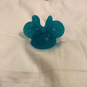 Minnie Mouse Straw Topper - Light Blue Glitter